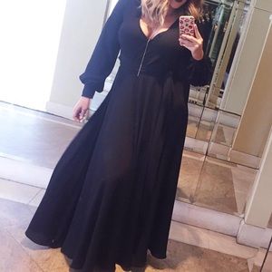 Long sleeve black maxi dress, it runs big